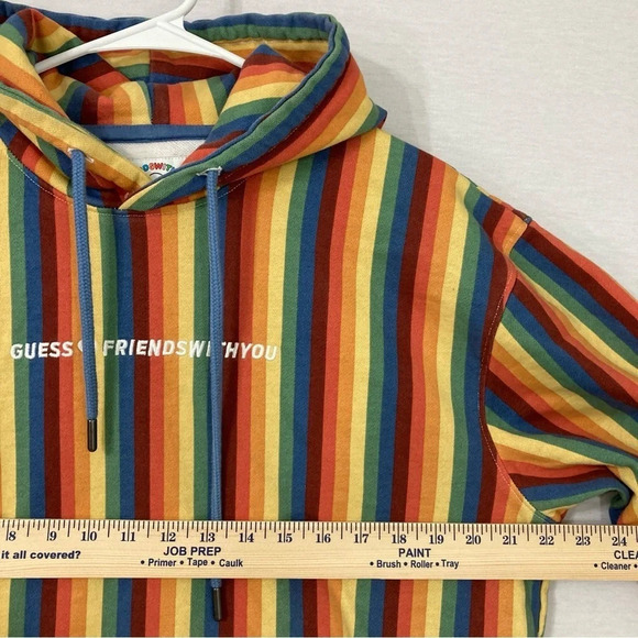 GUESS Originals x FriendsWithYou Striped Rainbow Hoodie size Small - Picture 7 of 12